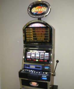 BALLY QUICK HIT JACKPOT WHITE FIRE S9000 SLOT MACHINE WITH TOP BONUS MONITOR WITH LIGHTED TOPPER