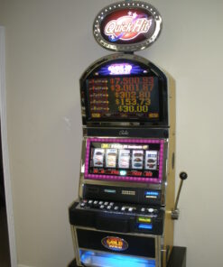 BALLY QUICK HIT BLACK GOLD WILD JACKPOT S9000 SLOT MACHINE WITH TOP BONUS MONITOR AND LIGHTED TOPPER