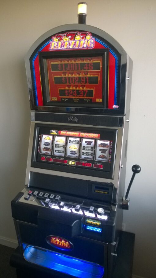 Bally Blazing 7's Five Reel Progressive S9000 Slot Machine with Top Monitor